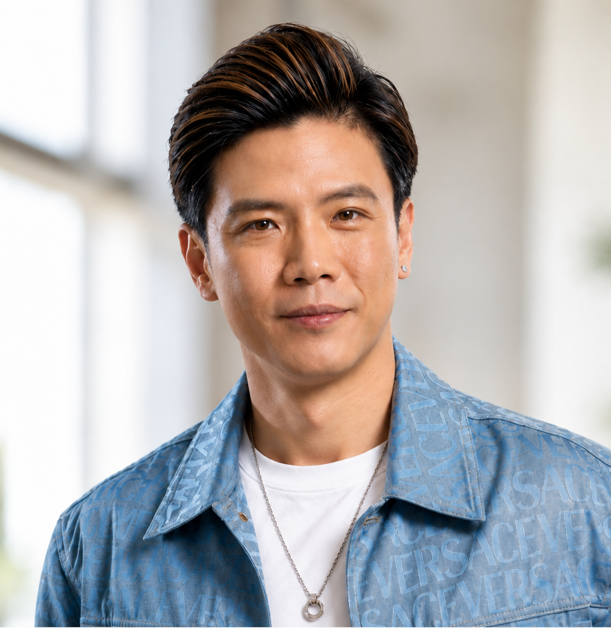 Paul Teo in a denim jacket